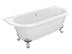 Vente-unique Baignoire semi-îlot retro avec pieds d'aigle- 190 L - 170 x 74 x 62 cm - Blanche - Acrylique - SPARUS* Baignoire Îlot