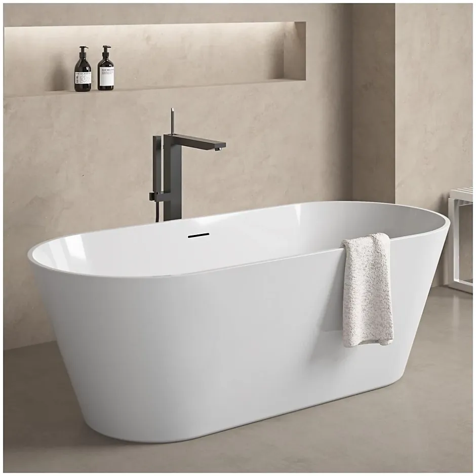 Mob-In Baignoire SERENA îlot en acrylique Lucite blanche 170cm* Baignoire Îlot