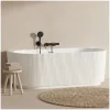 Mob-In Baignoire STRIA murale striée acrylique blanche 170cm* Baignoire Îlot