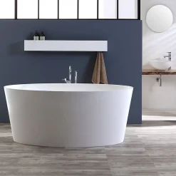 Kiamami Valentina Baignoire Veronica Ovale Centre Blanc* Baignoire Îlot