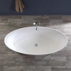 Kiamami Valentina Baignoire Veronica Ovale Centre Blanc* Baignoire Îlot