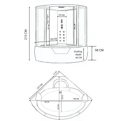 Eliteshopping Baignoire-Douche hydromassage angle 150 x 150 cm Aphrodite* Baignoire Douche