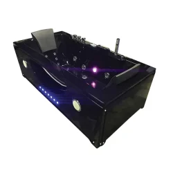 Eliteshopping Bain à remous noir Chromothérapie 180 X 90 cm 16 jets Gardenia