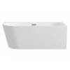 Balneo - baignoire îlot d'angle droite 150x75 cm AVOLA avec cache trop-plein et bonde anthracite* Baignoire Asymétrique