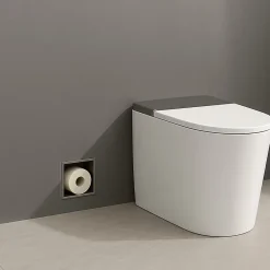 Balneo - range-papier toilette mural encastré WALL-BOX PAPER 3 Gun Metal gris - compartiment de salle de bain intégré dans le mur* Etagère Salle De Bains