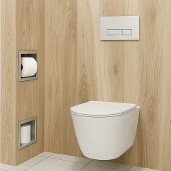 Balneo - range-papier toilette mural encastré WALL-BOX PAPER 2 Gun Metal gris - compartiment de salle de bain intégré dans le mur