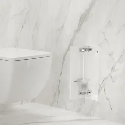 Balneo Armoire encastrée pour brosse WC gauche verre blanc 53,2cm