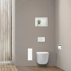 Balneo Armoire encastrée pour brosse WC gauche verre blanc 53,2cm