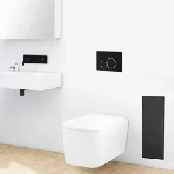 Balneo Armoire encastrée pour brosse WC gauche verre noir* Etagère Salle De Bains