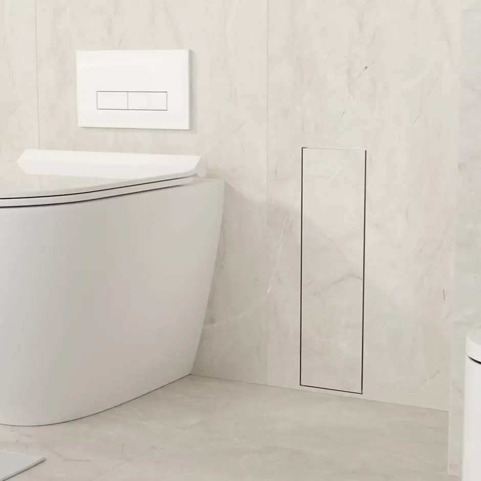 Balneo Armoire encastrée sous carrelage pour brosse WC gauche 68,2cm* Etagère Salle De Bains