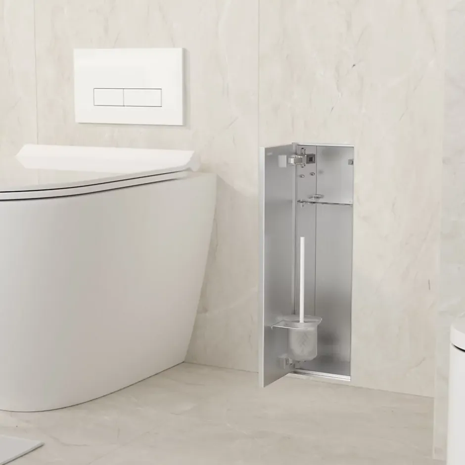 Balneo Armoire encastrée sous carrelage pour brosse WC gauche 68,2cm* Etagère Salle De Bains