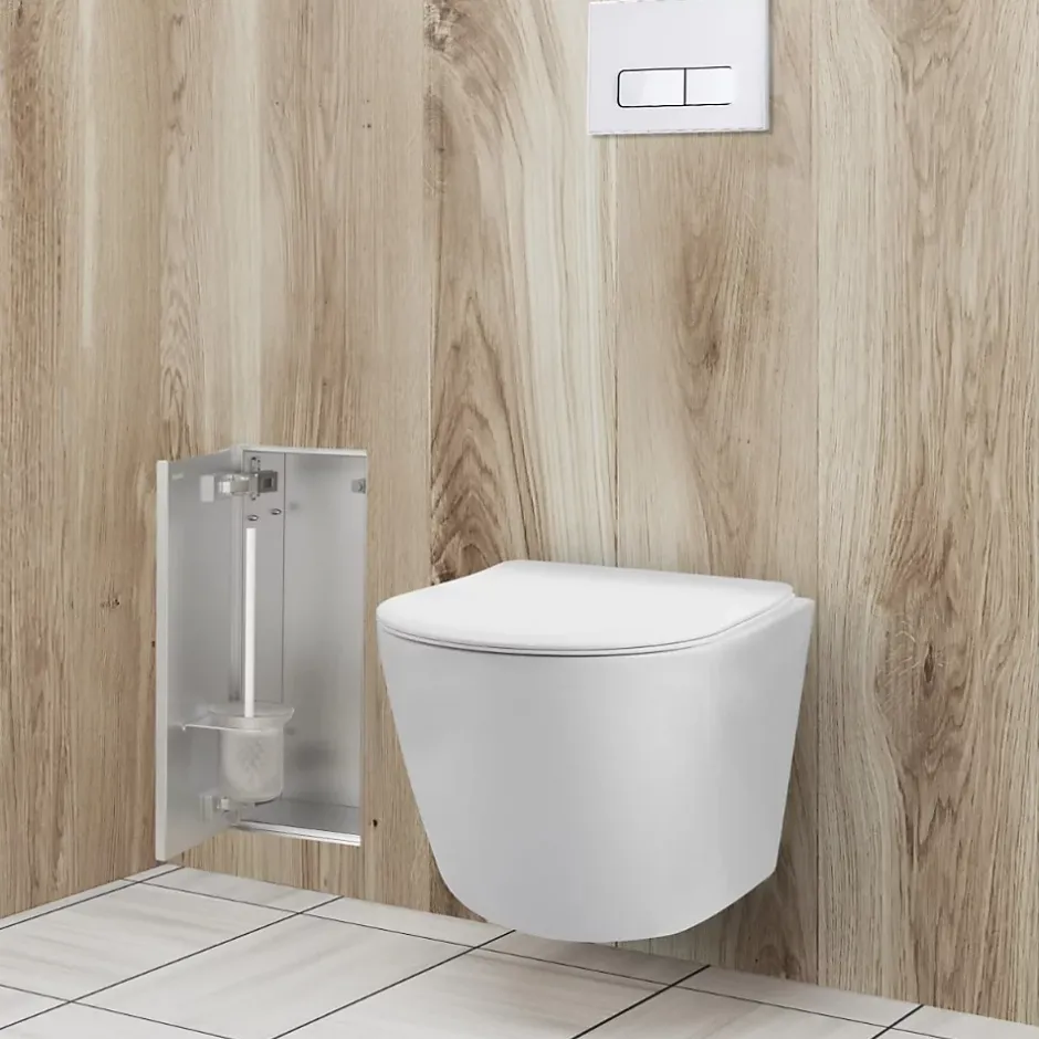 Balneo Armoire encastrée sous carrelage pour brosse WC gauche 53,2cm* Etagère Salle De Bains