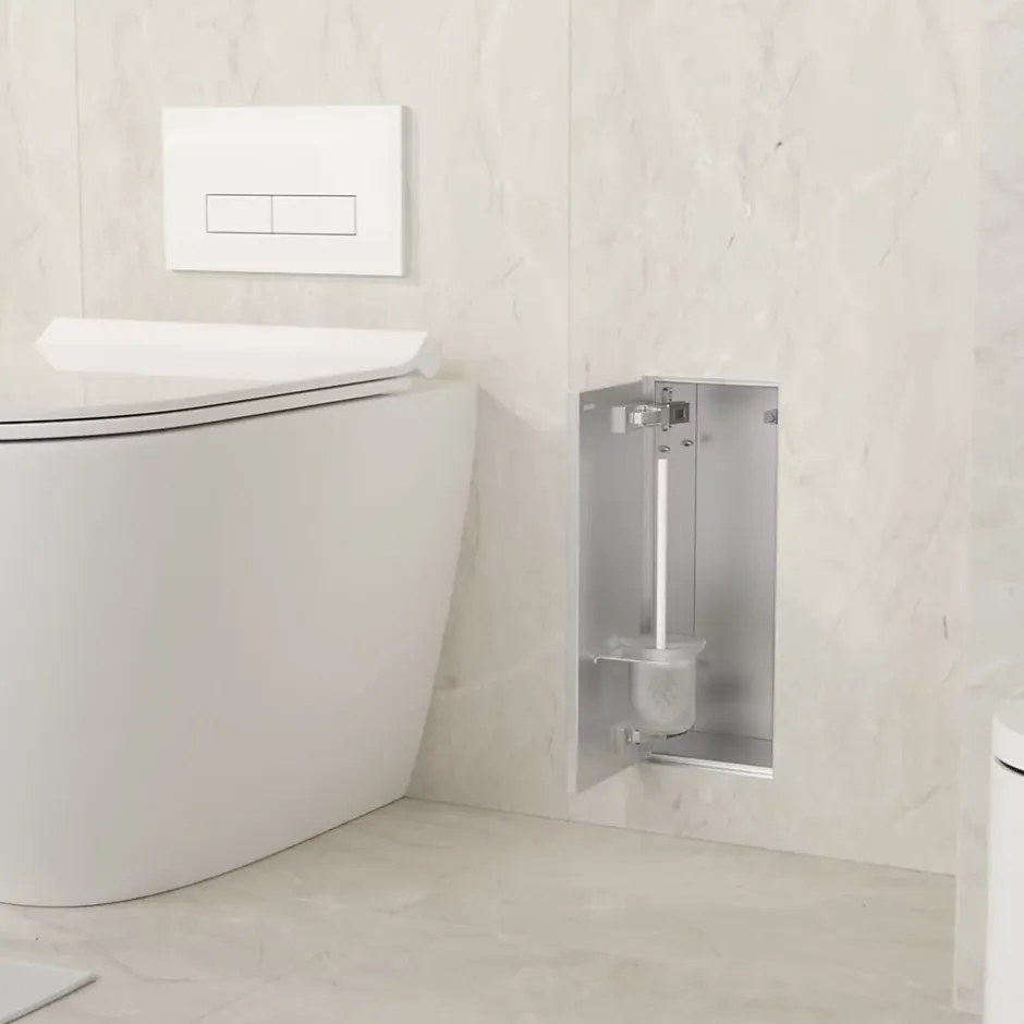 Balneo Armoire encastrée sous carrelage pour brosse WC gauche 53,2cm* Etagère Salle De Bains