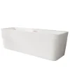 Balneo Baignoire autoportante 170x80cm, rectangulaire, accessoires cuivre, Acrylique thermoformé 3.5mm, avec pieds réglables, ROMA* Baignoire Îlot