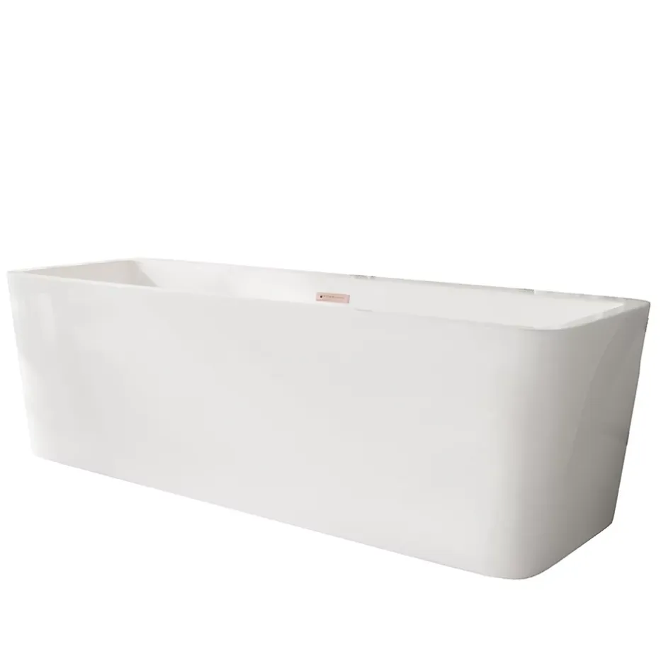 Balneo Baignoire autoportante 170x80cm, rectangulaire, accessoires cuivre, Acrylique thermoformé 3.5mm, avec pieds réglables, ROMA* Baignoire Îlot