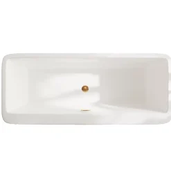 Balneo Baignoire autoportante 170x80cm, rectangulaire, accessoires cuivre, Acrylique thermoformé 3.5mm, avec pieds réglables, ROMA* Baignoire Îlot