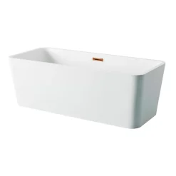Balneo Baignoire autoportante 170x80cm, rectangulaire, accessoires cuivre, Acrylique thermoformé 3.5mm, avec pieds réglables, ROMA* Baignoire Îlot