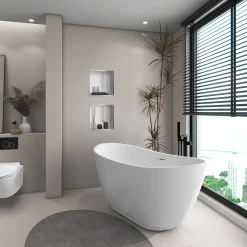 Balneo Baignoire autoportante 170x72cm, accessoires inox, Acrylique thermoformé 3.5mm, avec pieds réglables, PARMA