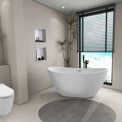 Balneo Baignoire autoportante 170x72cm, accessoires inox, Acrylique thermoformé 3.5mm, avec pieds réglables, PARMA