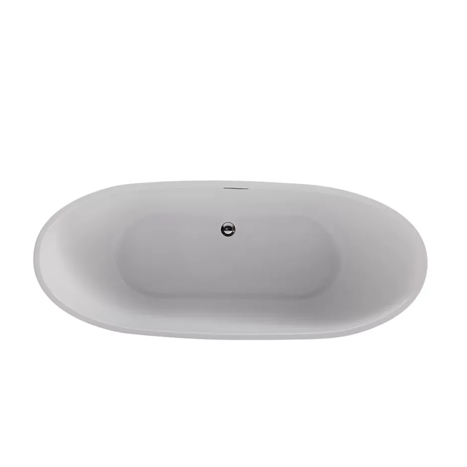 Balneo Baignoire autoportante 170x72cm, accessoires inox, Acrylique thermoformé 3.5mm, avec pieds réglables, PARMA