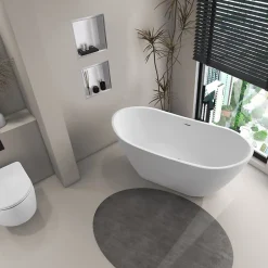 Balneo Baignoire autoportante 170x72cm, accessoires inox, Acrylique thermoformé 3.5mm, avec pieds réglables, PARMA