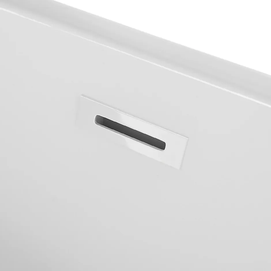 Balneo Baignoire blance semi-îlot Murale 150x75cm, accessoires blanc, Acrylique thermoformé 3.5mm, avec pieds réglables, VIVA* Baignoire Îlot
