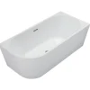 Balneo Baignoire semi-îlot Murale 160x80cm droite, blanc, Acrylique thermoformé 3.5mm, avec pieds réglables, AVOLA* Baignoire Asymétrique