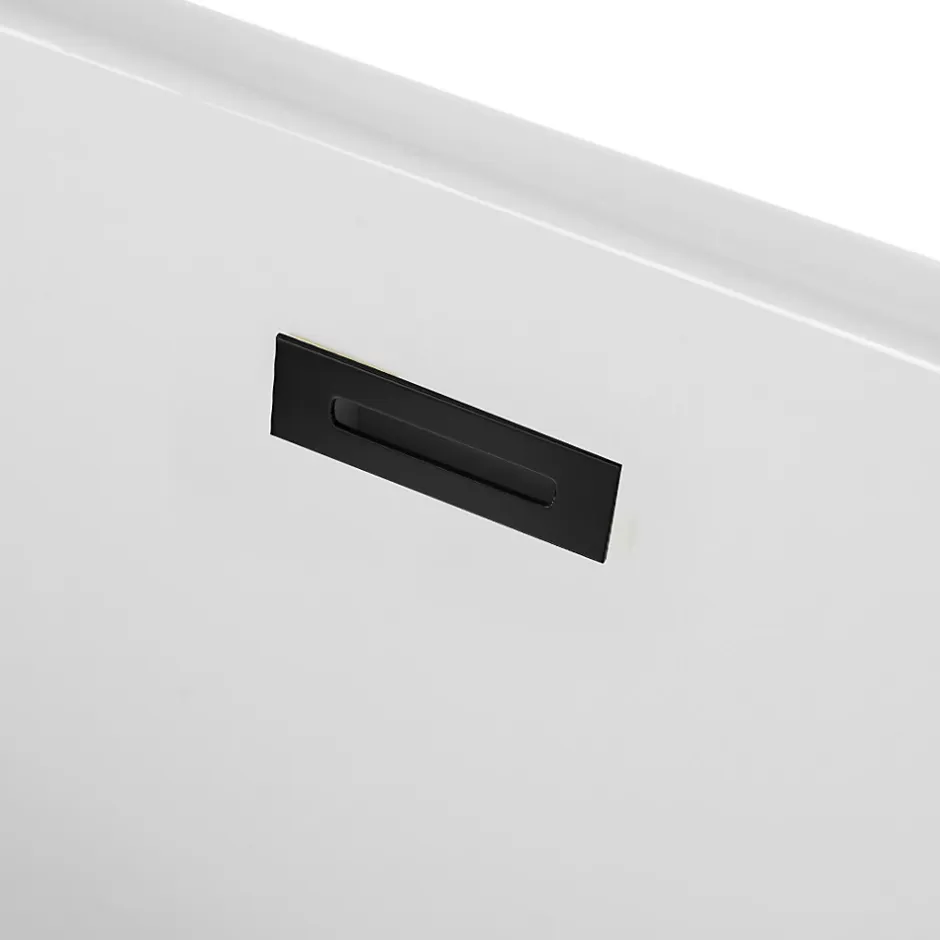 Balneo Baignoire semi-îlot Murale 160x80cm droite, accessoires noir, Acrylique thermoformé 3.5mm, avec pieds réglables, AVOLA* Baignoire Asymétrique