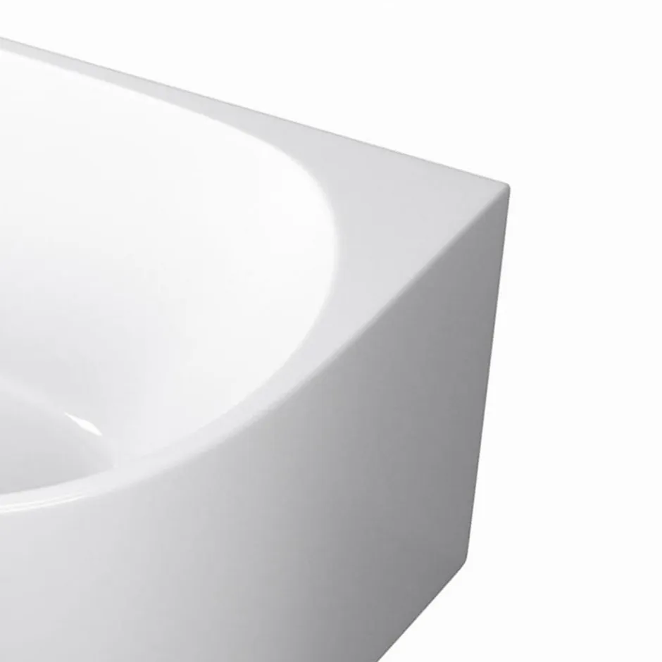 Balneo Baignoire semi-îlot Murale 170x80cm droite, accessoires blanc, Acrylique thermoformé 3.5mm, avec pieds réglables, AVOLA* Baignoire Asymétrique