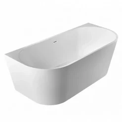 Balneo Baignoire semi-îlot Murale 150x75cm, accessoires inox, Acrylique thermoformé 3.5mm, avec pieds réglables, VIVA* Baignoire Îlot