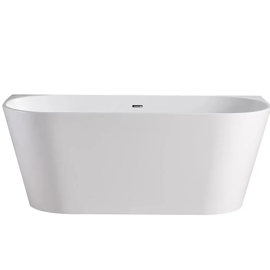 Balneo Baignoire semi-îlot Murale 150x75cm, accessoires inox, Acrylique thermoformé 3.5mm, avec pieds réglables, VIVA* Baignoire Îlot