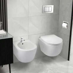 Balneo Bidet suspendu, sans bride bau, Ceramique, Blanc, AROX