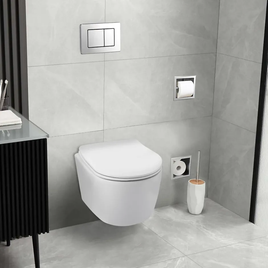 Balneo Cuvette WC suspendue LUXA blanche Tornado avec abattant à fermeture ralentie* Wc Suspendu