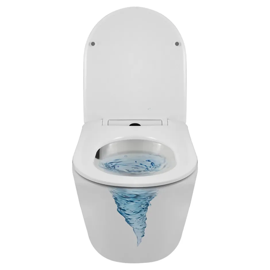 Balneo Cuvette WC suspendue LUXA blanche Tornado avec abattant à fermeture ralentie* Wc Suspendu