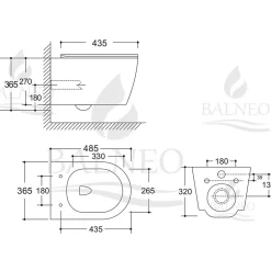 Balneo Cuvette WC suspendue LUXA blanche Tornado avec abattant à fermeture ralentie* Wc Suspendu