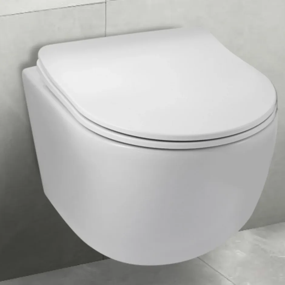 Balneo Cuvette WC suspendue LUNA blanche Tornado avec abattant à fermeture ralentie