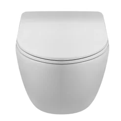 Balneo Cuvette WC suspendue LUNA blanche Tornado avec abattant à fermeture ralentie