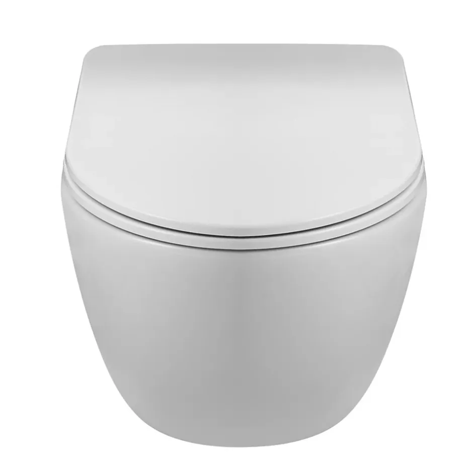 Balneo Cuvette WC suspendue LUNA blanche Tornado avec abattant à fermeture ralentie