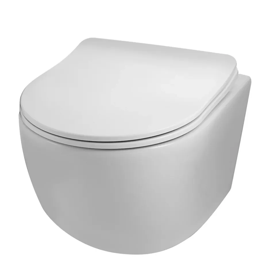 Balneo Cuvette WC suspendue LUNA blanche Tornado avec abattant à fermeture ralentie
