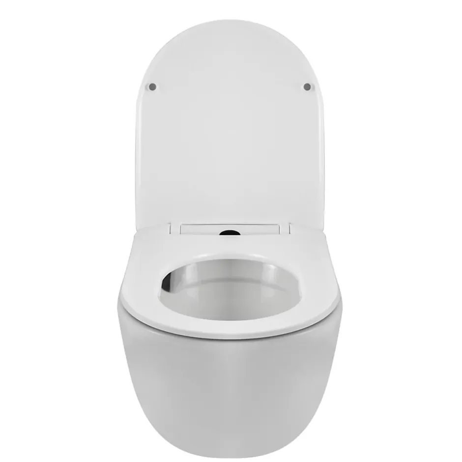 Balneo Cuvette WC suspendue LUNA blanche Tornado avec abattant à fermeture ralentie