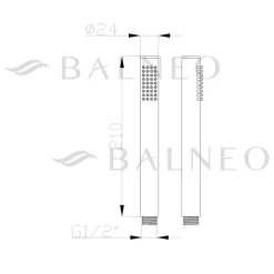 Balneo Douchette argent en acier inoxydable au design moderne CASCADE* Pommeau De Douche, Flexible Et Barre De Douche