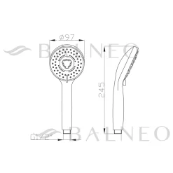 Balneo Douchette or économe en eau CASCADE* Pommeau De Douche, Flexible Et Barre De Douche