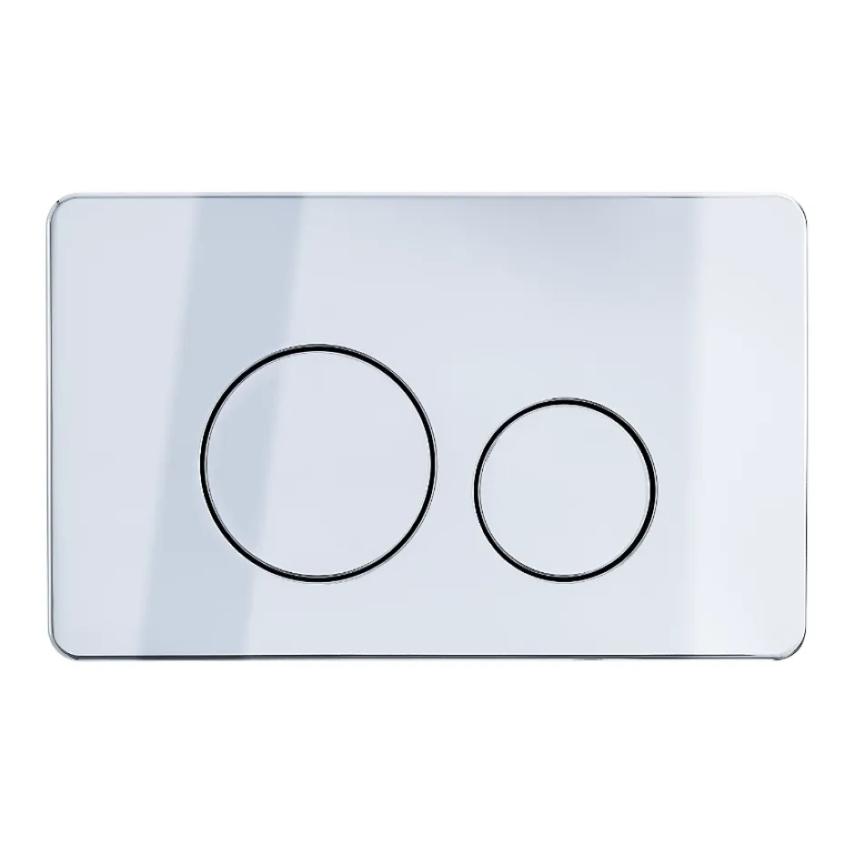 Balneo Plaque de commande WC OXO chrome - plaque encastrée pour bâti-support - double touche 2 fonctions