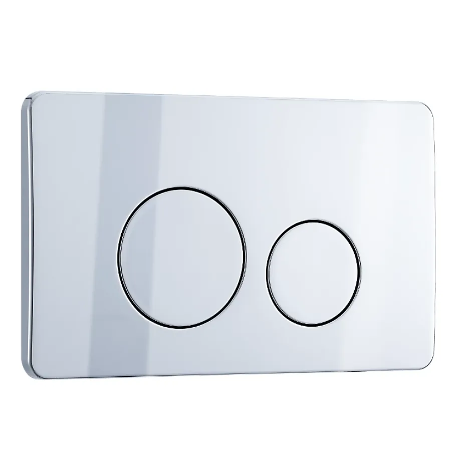 Balneo Plaque de commande WC OXO chrome - plaque encastrée pour bâti-support - double touche 2 fonctions