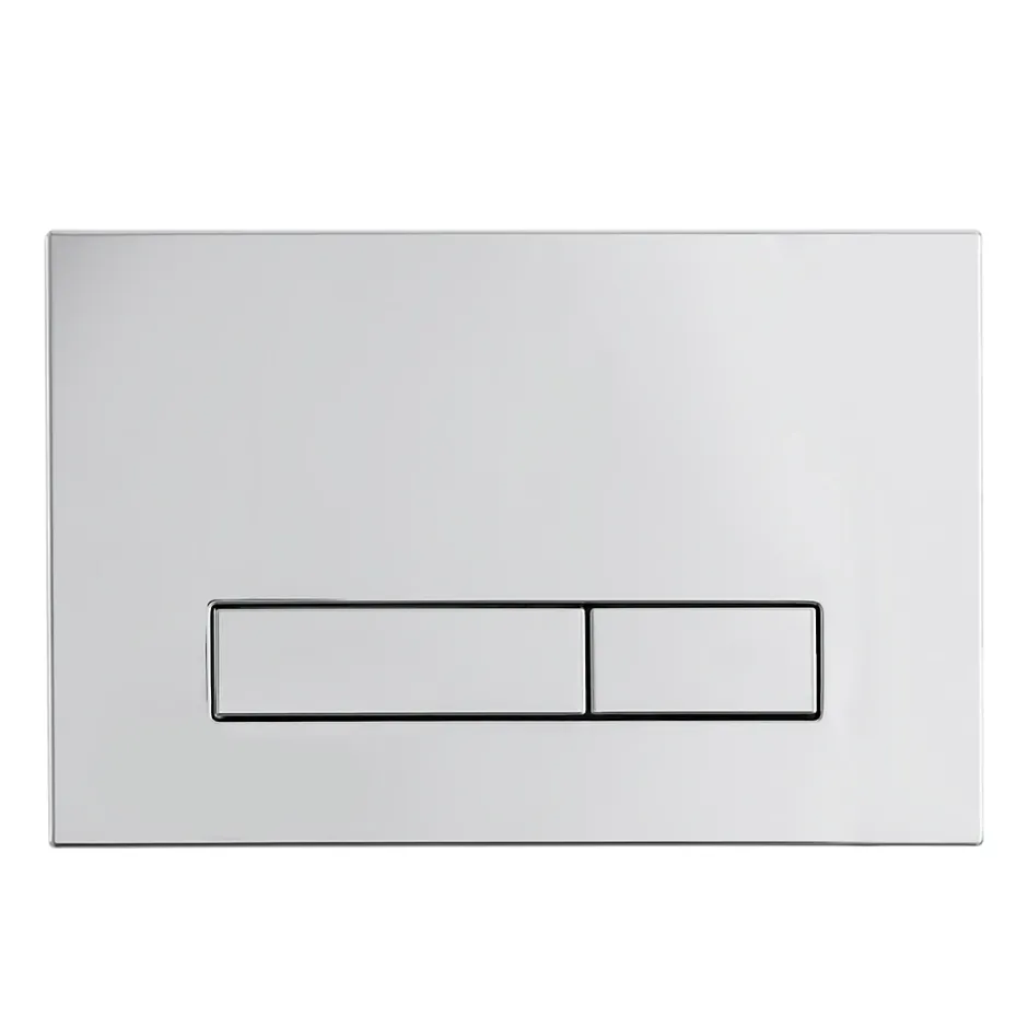 Balneo Plaque de commande WC LXO chrome - plaque encastrée pour bâti-support - double touche 2 fonctions