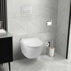 Balneo Plaque de commande WC LXO chrome - plaque encastrée pour bâti-support - double touche 2 fonctions
