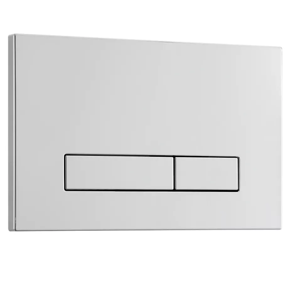 Balneo Plaque de commande WC LXO chrome - plaque encastrée pour bâti-support - double touche 2 fonctions