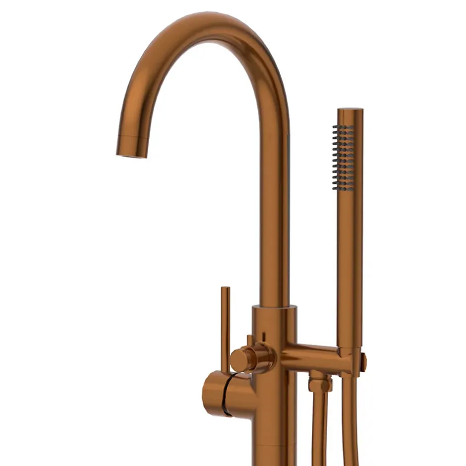 Balneo Robinet de baignoire autoportant cuivre Acier inoxydable - Mitigeur sur pied pour baignoire CASCADE* Colonne De Baignoire