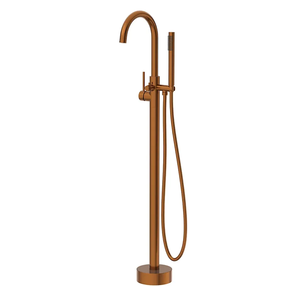 Balneo Robinet de baignoire autoportant cuivre Acier inoxydable - Mitigeur sur pied pour baignoire CASCADE* Colonne De Baignoire
