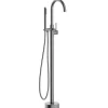 Balneo Robinet de baignoire autoportant GUN METAL gris foncé Acier inoxydable - Mitigeur sur pied pour baignoire CASCADE